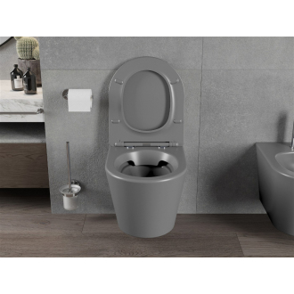 Mexen RICO WC misa Rimless Duroplast + sedátko, tmavosivý mat 30724071