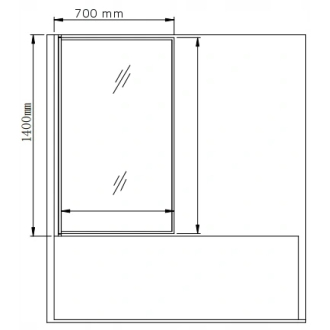 Mexen Alex vaňová zástena jednokrídlové 70 x 140 cm, čierny fix vzor - 893-070-000-70-70