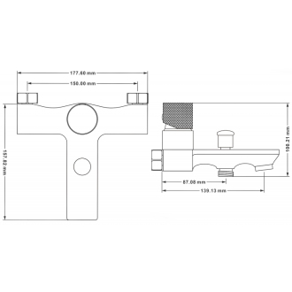 Vaňová batéria Mexen Royo One, čierna/ružové zlato - 72231-76