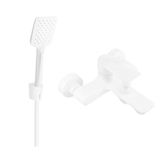 Mexen Royo R62 vaňová batéria so sprchovacím setom, biela - 7223R62-20