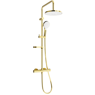 Mexen KX05 sprchový set termostatickou batériou, zlato/biela - 771500591-50