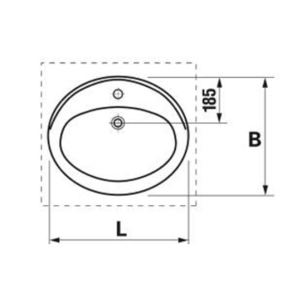 JIKA Ibon H8130110001041 Zápustné umývadlo 56cm biela