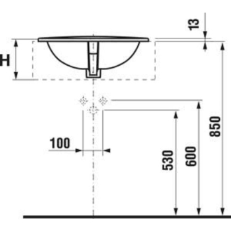 JIKA Ibon H8130110001041 Zápustné umývadlo 56cm biela