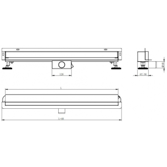 Mexen FLAT WALL 70 cm - 2v1 lineárny žľab k stene, čierna 1730070
