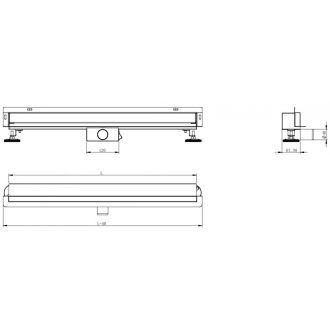 Mexen FLAT WALL 70 cm - 2v1 lineárny žľab k stene, čierna 1730070
