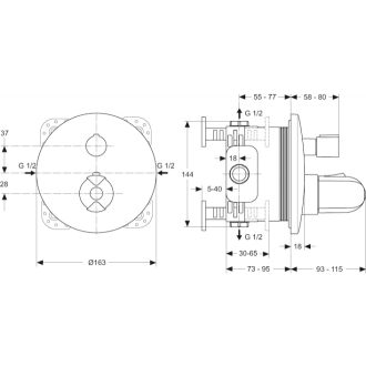 Ideal Standard CERATHERM 100 A4888AA termostat. spŕch. a van. podomietková batéria, chróm