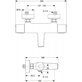 Ideal Standard CERATHERM 100 A4623AA termostatická vaňová batéria, chróm