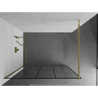Sprchová stena Mexen Kyoto 100 x 200 cm, transparentný/čierny vzor 8 mm, zlatá - 800-100-101-50-78