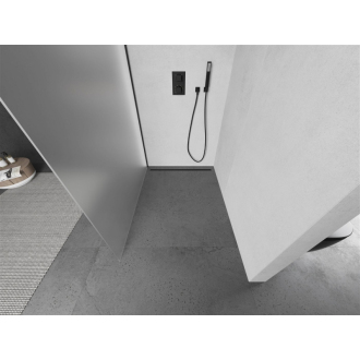 Mexen Kyoto sprchová stena 90 x 200 cm, mráz 8 mm, čierna - 800-090-101-70-30