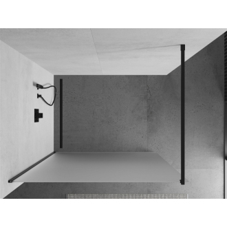 Mexen Kyoto sprchová stena 100 x 200 cm, mráz 8 mm, čierna - 800-100-101-70-30