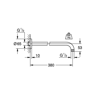 GROHE Rainshower 28361000 sprchové koleno Modern 380mm