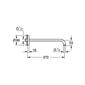 GROHE Rainshower 28982000 sprchové koleno Modern 378mm