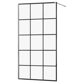 Mexen Kyoto sprchová stena 100 x 200 cm, transparent/čierny vzor 8 mm, chróm - 800-100-101-01-77