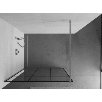 Sprchová stena Mexen Kyoto 120 x 200 cm, transparent/čierny vzor 8 mm, chróm - 800-120-101-01-77