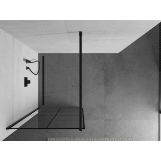 Sprchová stena Mexen Kyoto 70 x 200 cm, transparentný/čierny vzor 8 mm, čierna - 800-070-101-70-77