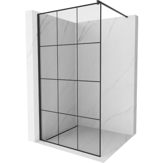 Sprchová stena Mexen Kyoto 100 x 200 cm, transparentný/čierny vzor 8 mm, čierna - 800-100-101-70-77
