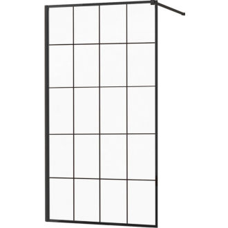 Mexen Kyoto sprchová stena 130 x 200 cm, transparentný/čierny vzor 8 mm, čierna - 800-130-101-70-77