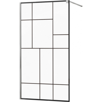 Mexen Kyoto sprchová stena 100 x 200 cm, transparent/čierny vzor 8 mm, chróm - 800-100-101-01-78