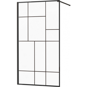 Sprchová stena Mexen Kyoto 70 x 200 cm, transparentný/čierny vzor 8 mm, čierna - 800-070-101-70-78