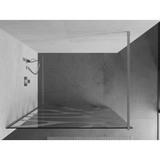 Sprchová stena Mexen Kyoto 80 x 200 cm, transparent/biely vzor 8 mm, chróm - 800-080-101-01-97