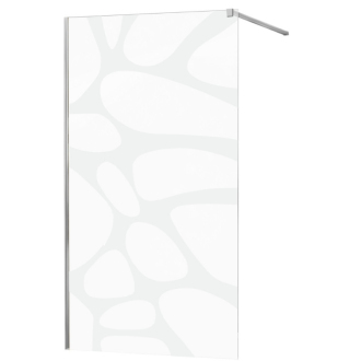 Sprchová stena Mexen Kioto 100x200 cm, transparent/biely vzor 8, chróm 800-100-101-01-97