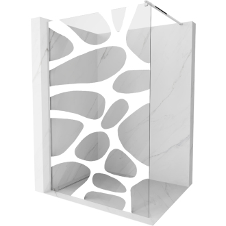 Sprchová stena Mexen Kioto 100x200 cm, transparent/biely vzor 8, chróm 800-100-101-01-97