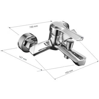 Vaňová súprava Mexen Sabre R72, chróm - 72103R72-00