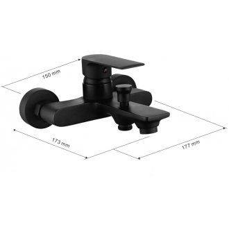 Vaňová súprava Mexen Royo R40, čierna - 72203R40-70