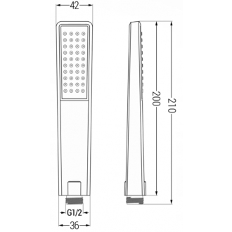 Mexen Uno DR72 podomietkový sprchový set, čierny - 71435DR72-70