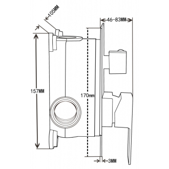 Mexen Uno DR33 sprchový set pod omietku, chróm - 71435DR33-00