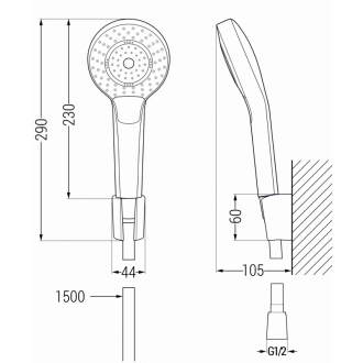 Súprava bodových spŕch Mexen R-05, čierna - 785055052-70