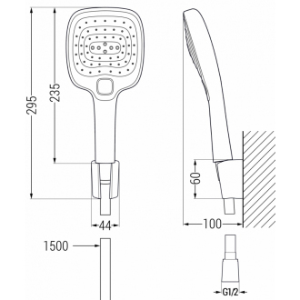 Súprava bodových spŕch Mexen R-17, chróm/biela - 785175052-02