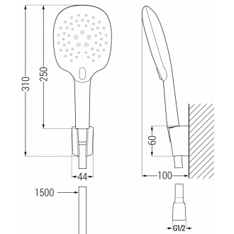 Súprava bodových spŕch Mexen R-22, čierna - 785225052-70