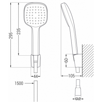 Bodový sprchový set Mexen R-33, chróm - 785335052-00