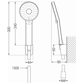 Mexen R-40 bodový sprchový set, grafit - 785405052-66