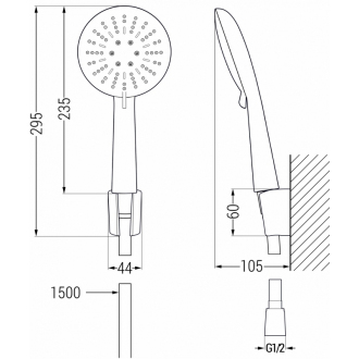 Bodový sprchový set Mexen R-67, chróm - 785675052-00