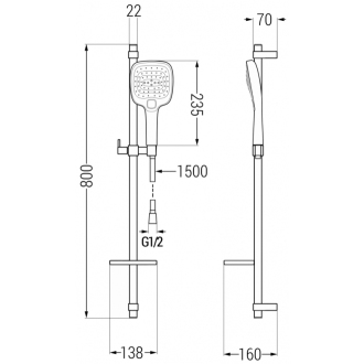Mexen DQ17 Posuvný sprchový set, chróm - 785174581-00