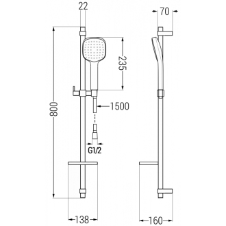 Mexen DQ33 Posuvný sprchový set, chróm - 785334581-02