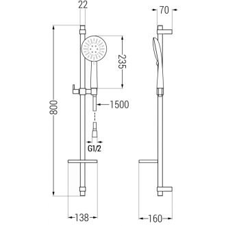 Mexen DQ67 Posuvný sprchový set, chróm - 785674581-00
