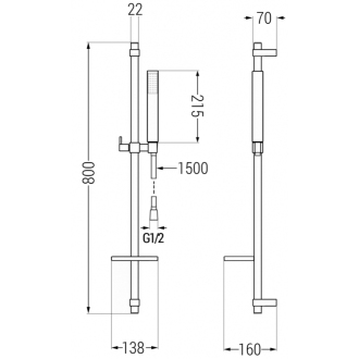 Mexen DQ77 Posuvný sprchový set, chróm - 785774581-00