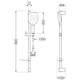 Mexen DF22 Posuvný sprchový set, chróm - 785224582-00