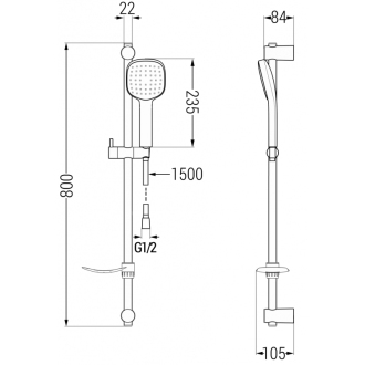 Mexen DF33 Posuvný sprchový set, chróm - 785334582-00