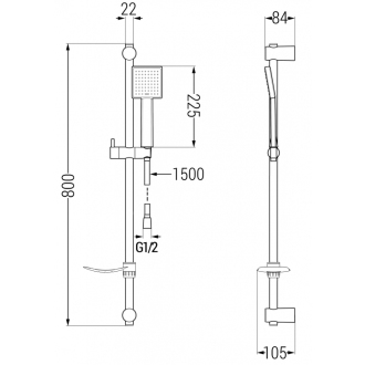 Mexen DF45 Posuvný sprchový set, chróm - 785454582-00