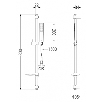 Mexen DF72 Posuvný sprchový set, chróm - 785724582-00