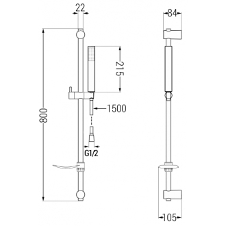 Mexen DF77 Posuvný sprchový set, chróm - 785774582-00