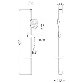 Mexen DS17 Posuvný sprchový set, chróm - 785174583-00