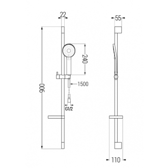 Mexen DS40 Posuvný sprchový set, chróm - 785404583-00