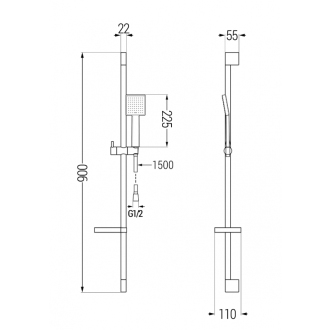 Mexen DS45 Posuvný sprchový set, chróm - 785454583-00