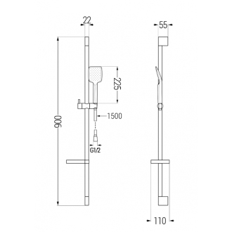 Mexen DS62 Posuvný sprchový set, chróm - 785624583-00
