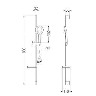 Mexen DS67 Posuvný sprchový set, chróm - 785674583-00